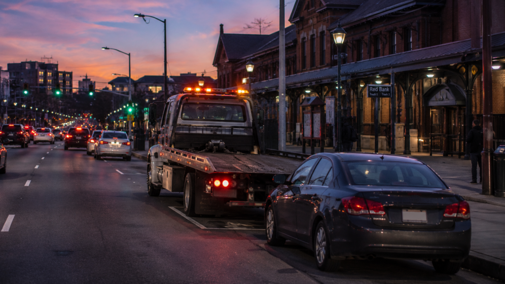 Roadside assistance near a train station in East Orange NJ